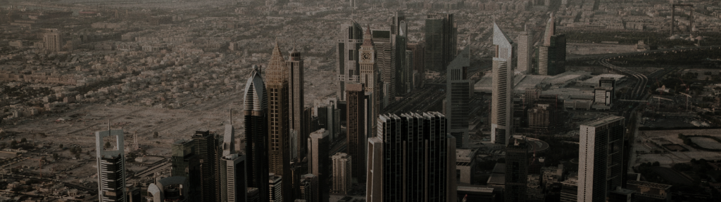 Dubai skyline aerial view